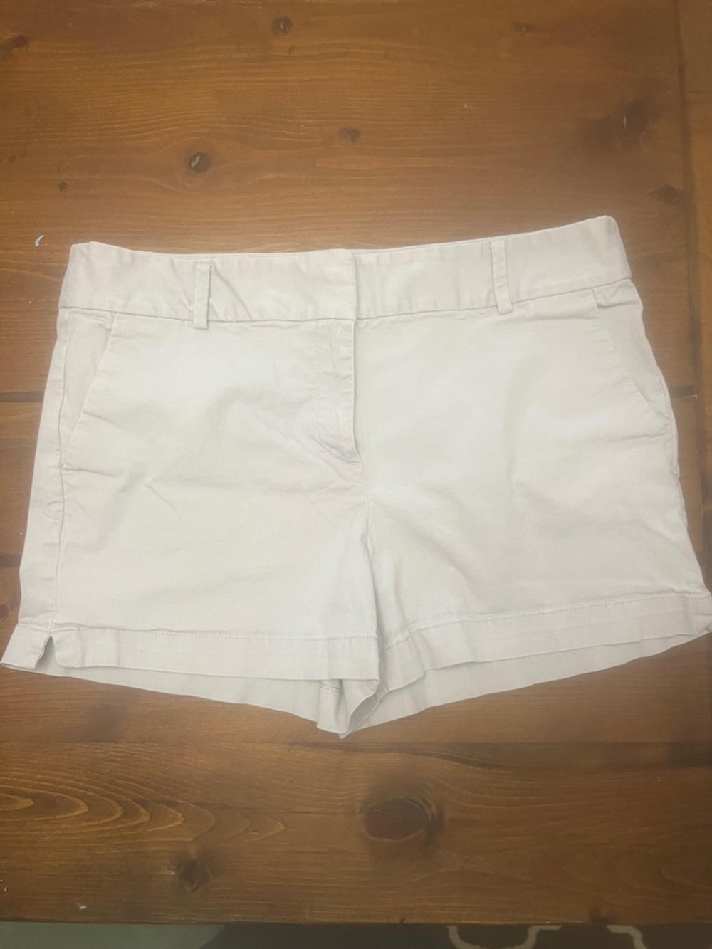 LOFT Light Gray High-Waist Tailored Shorts